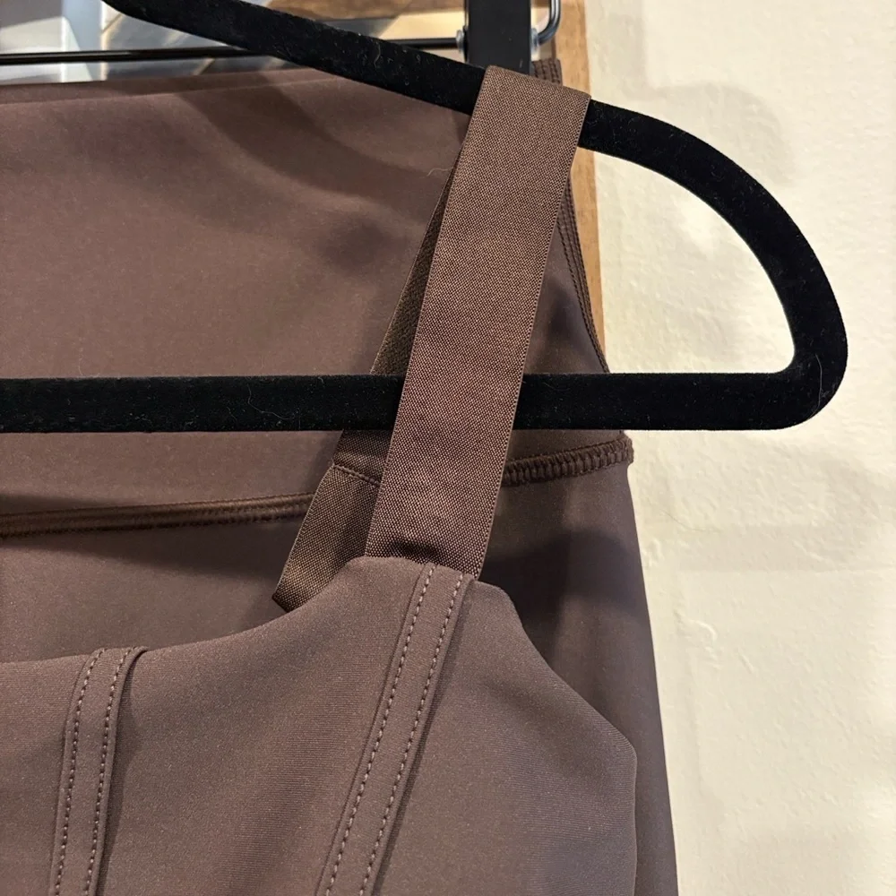 ALO Yoga 7/8 High-Waist Airlift Legging + Corset Bra Set Espresso Brown sz Small